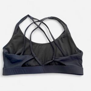 Women's Black Strappy CrissCross Sports Bra